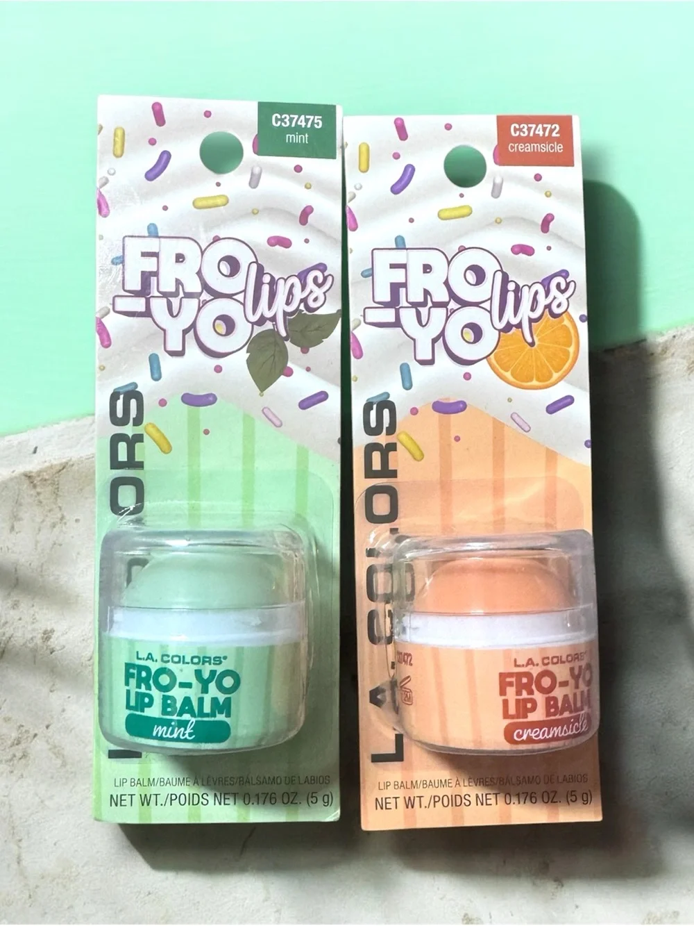 L.A. COLORS Fro-Yo Lip Balm Duo — Mint & Creamsicle